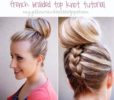 top knot con trenza