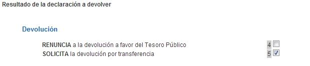rechazar la devolución de hacienda