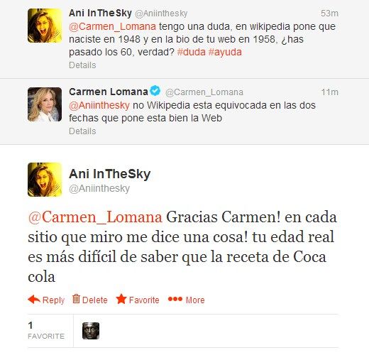 conversación twitter con carmen lomana edad