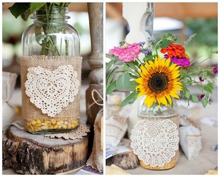 DIY: Hacer centros de mesa para bodas rústicas.