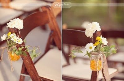 decoracion sillas flores rusticas boda