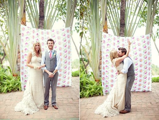 photocall de tela boda
