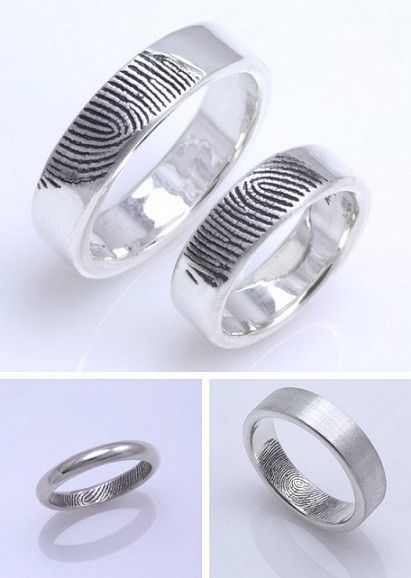 alianza anillos con huella dactilar