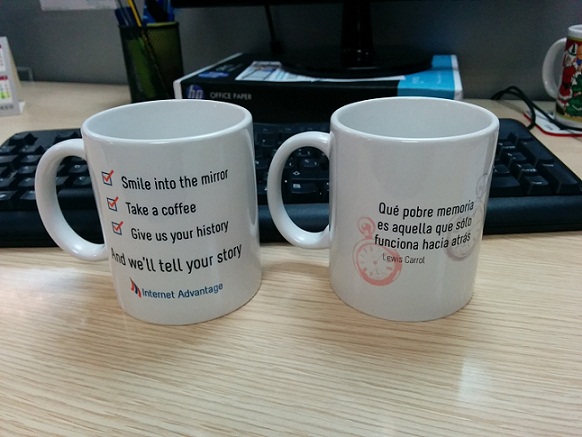 Tazas personalizadas para los clientes de mi empresa :D