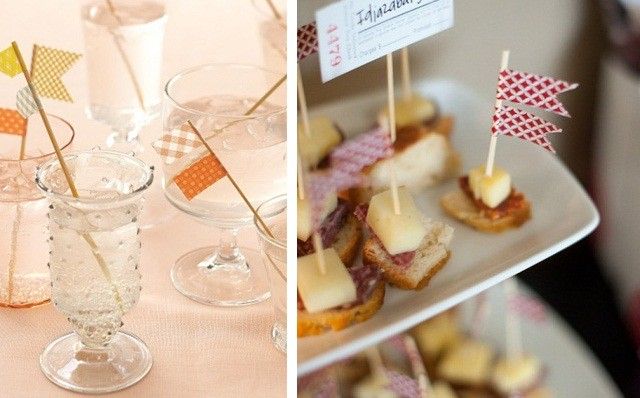 washi tape decoración boda bebida comida