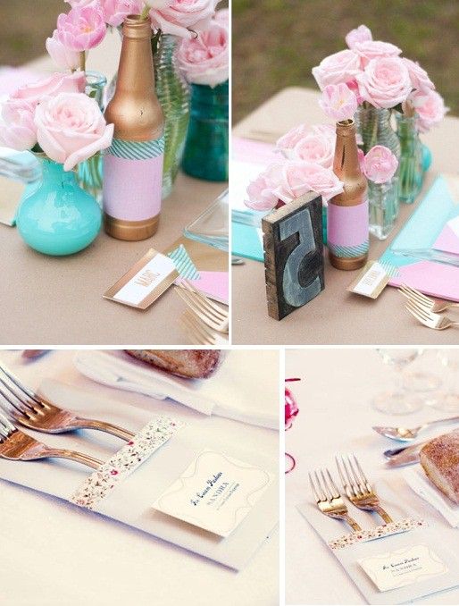 washi tape diy decoracion mesa boda original