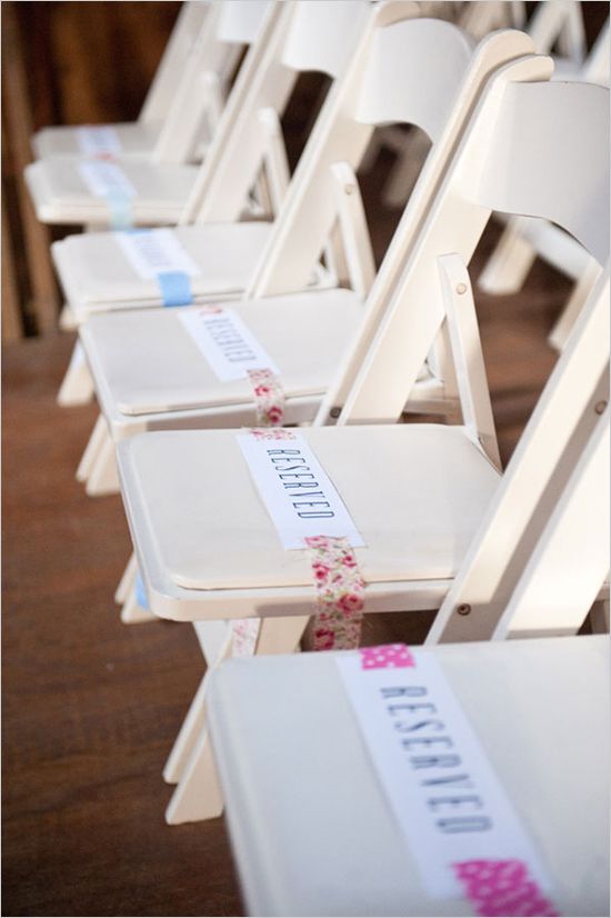 washi tape para reservar sitios en la boda